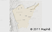 Shaded Relief 3D Map of Dera Ismail Khan, lighten, semi-desaturated