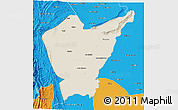 Shaded Relief 3D Map of Dera Ismail Khan, political outside