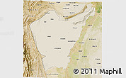 Shaded Relief 3D Map of Dera Ismail Khan, satellite outside