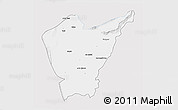 Silver Style 3D Map of Dera Ismail Khan, single color outside