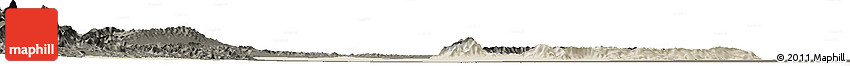 Shaded Relief Horizon Map of Dera Ismail Khan, darken Shaded Relief Horizon Map of Dera Ismail Khan, darken