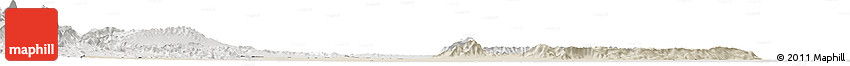 Shaded Relief Horizon Map of Dera Ismail Khan, lighten, semi-desaturated