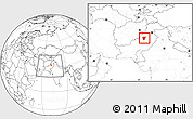 Blank Location Map of Dera Ismail Khan, within the entire country