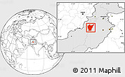 Blank Location Map of Dera Ismail Khan, highlighted country