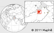 Blank Location Map of Dera Ismail Khan, highlighted parent region