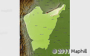 Physical Map of Dera Ismail Khan, darken