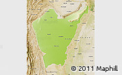 Physical Map of Dera Ismail Khan, satellite outside