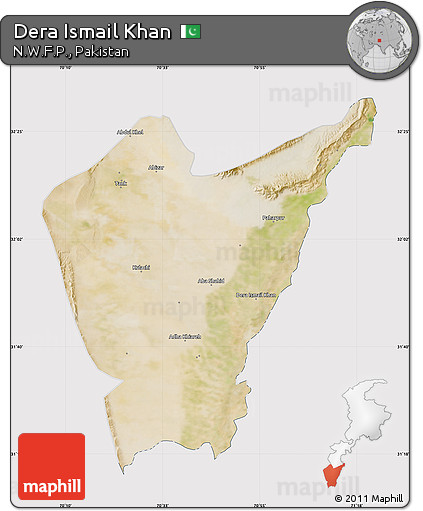 Satellite Map of Dera Ismail Khan, cropped outside