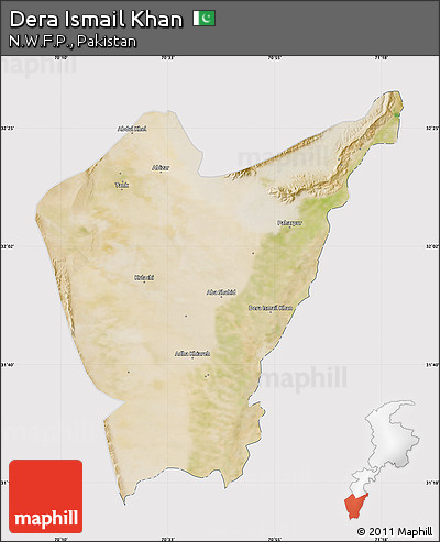 Satellite Map of Dera Ismail Khan, cropped outside