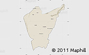 Shaded Relief Map of Dera Ismail Khan, single color outside