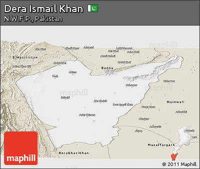 Classic Style Panoramic Map of Dera Ismail Khan
