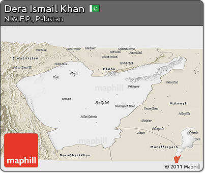 Classic Style Panoramic Map of Dera Ismail Khan