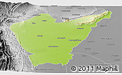 Physical Panoramic Map of Dera Ismail Khan, desaturated
