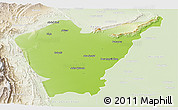 Physical Panoramic Map of Dera Ismail Khan, lighten