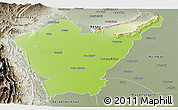 Physical Panoramic Map of Dera Ismail Khan, semi-desaturated