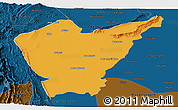 Political Panoramic Map of Dera Ismail Khan, darken