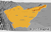 Political Panoramic Map of Dera Ismail Khan, desaturated