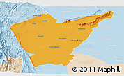 Political Panoramic Map of Dera Ismail Khan, lighten