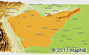 Political Panoramic Map of Dera Ismail Khan, physical outside