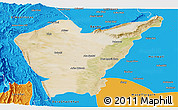 Satellite Panoramic Map of Dera Ismail Khan, political outside