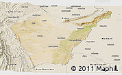 Satellite Panoramic Map of Dera Ismail Khan, shaded relief outside