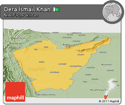 Savanna Style Panoramic Map of Dera Ismail Khan