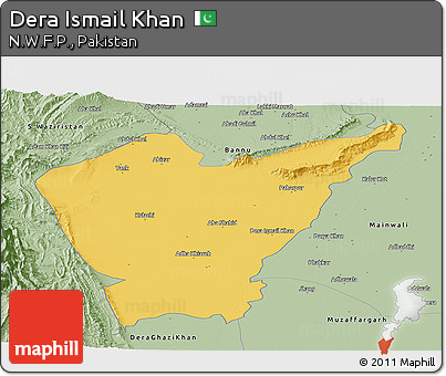 Savanna Style Panoramic Map of Dera Ismail Khan
