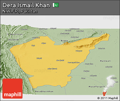 Savanna Style Panoramic Map of Dera Ismail Khan