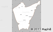 Gray Simple Map of Dera Ismail Khan, cropped outside