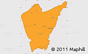 Political Simple Map of Dera Ismail Khan, cropped outside