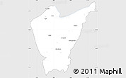 Silver Style Simple Map of Dera Ismail Khan, single color outside