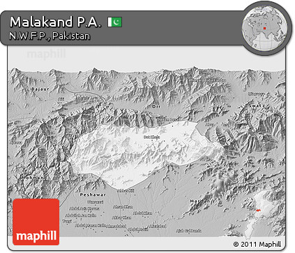 Gray 3D Map of Malakand P.A.