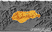 Political 3D Map of Malakand P.A., darken, desaturated