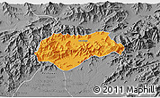 Political 3D Map of Malakand P.A., desaturated