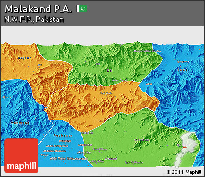 Political 3D Map of Malakand P.A.