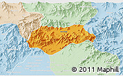 Political 3D Map of Malakand P.A., lighten