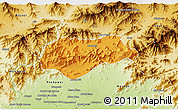 Political 3D Map of Malakand P.A., physical outside