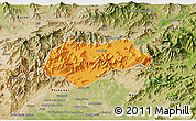 Political 3D Map of Malakand P.A., satellite outside