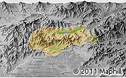 Satellite 3D Map of Malakand P.A., desaturated