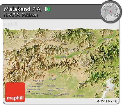 Satellite 3D Map of Malakand P.A.