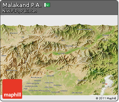 Satellite 3D Map of Malakand P.A.