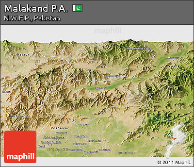 Satellite 3D Map of Malakand P.A.