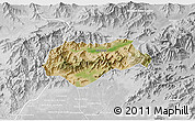 Satellite 3D Map of Malakand P.A., lighten, desaturated