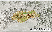 Satellite 3D Map of Malakand P.A., lighten, semi-desaturated