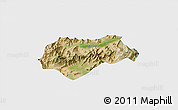Satellite 3D Map of Malakand P.A., single color outside