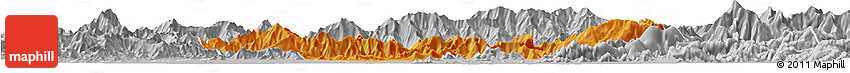 Political Horizon Map of Malakand P.A., lighten, desaturated