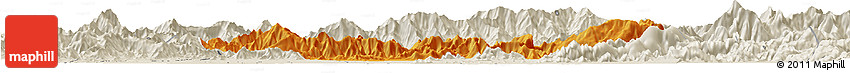 Political Horizon Map of Malakand P.A., shaded relief outside