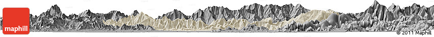 Shaded Relief Horizon Map of Malakand P.A., darken, desaturated