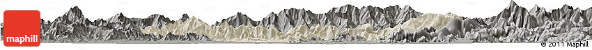 Shaded Relief Horizon Map of Malakand P.A., darken, semi-desaturated