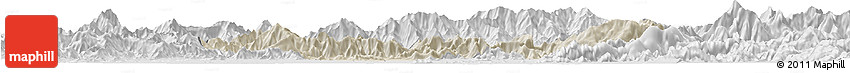 Shaded Relief Horizon Map of Malakand P.A., lighten, desaturated